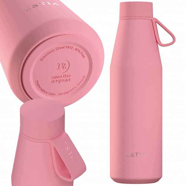 Termoláhev 500 ml růžová na nápoje a kávu Láhev Na Pití vzduchotěsná Termoska 12-24h