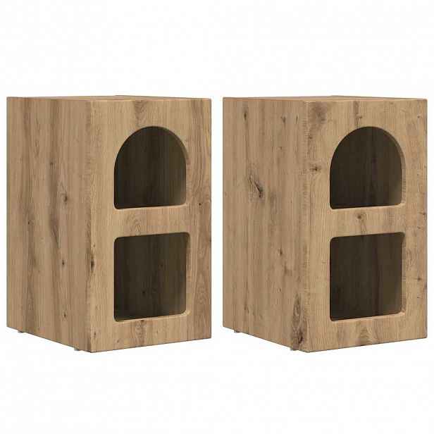 vidaXL Noční stolek ELST 2 ks Artisanový dub 29,5 x 33,5 x 50 cm