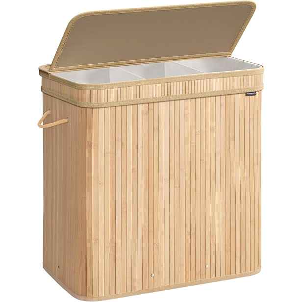 SONGMICS Bambusový koš na prádlo Bron 150 l béžový