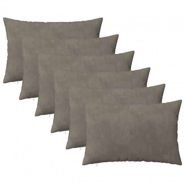vidaXL Povlak na polštář 6 pcs HEERLEN Světle šedá 50 x 80 cm Samet