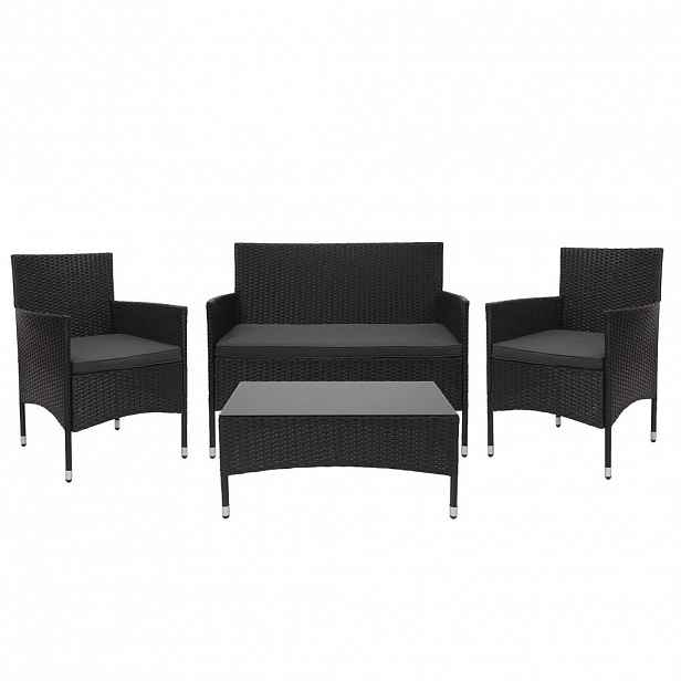 MCW POLY-RATTAN SADA Černá, antracitová
