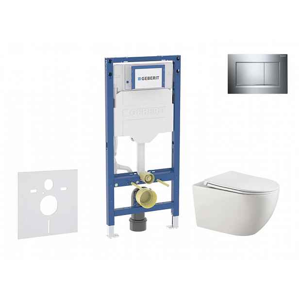 Geberit Duofix - Set předstěnové instalace, klozetu Gaia a sedátka softclose, tlačítko Sigma20, chrom/chrom mat SANI11CA1133B