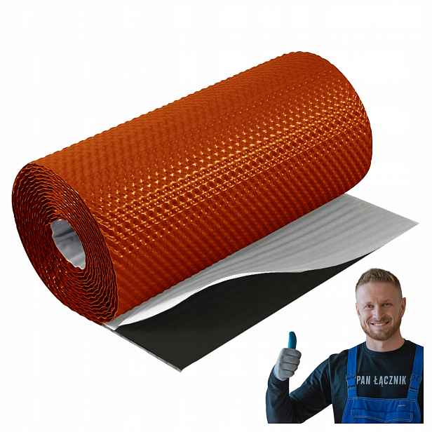 Komínová páska Dekarska hliníková 3D 290 mm RAL8004 cihlová 5 m