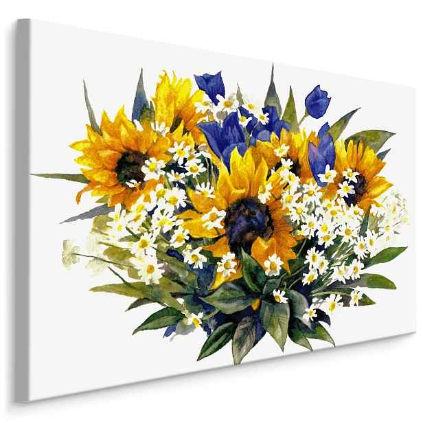Plátno Kytice Ze Slunečnic A Tulipánů Varianta: 90x60