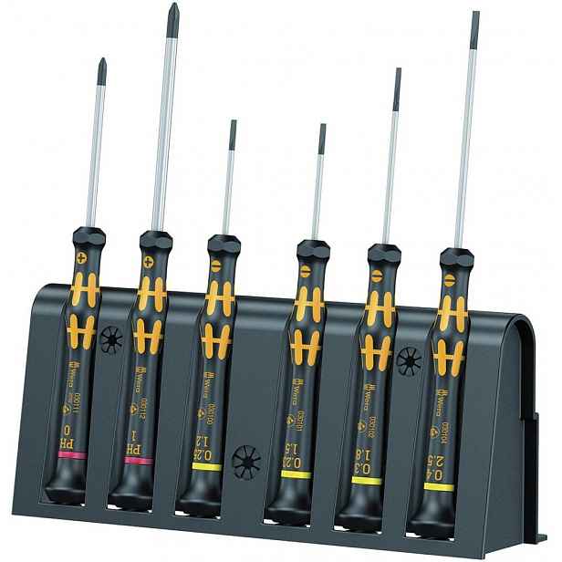 Přesné šroubováky pro elektroniky Esd 6 ks Kraftform Wera