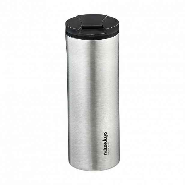 Relaxdays TERMOHRNEK Stříbrná Černá nerez 400 ml