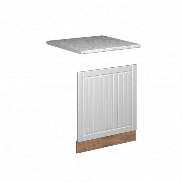 Vicco PŘEDNÍ PANEL Fame-Line, Bílý venkovský dům/Zlatý mocný dub, 60 cm, PD Mramor
