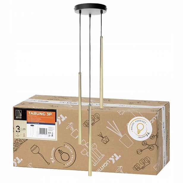 Závěsná lampa Tabung 3P max. 6W G9 zlatá