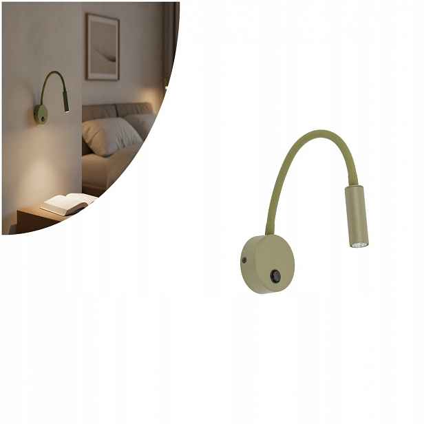 Zelená nástěnná lampa Lagos flex pro čtení nad postelí v ložnici Tk Lighting