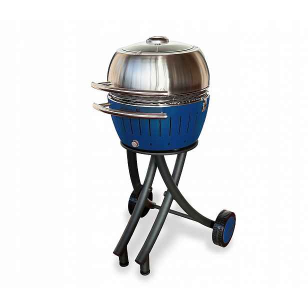 Zahradní gril na uhlí bezkouřový s víkem, popelník LotusGrill XL