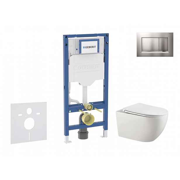 Geberit Duofix - Set předstěnové instalace, klozetu Gaia a sedátka softclose, tlačítko Sigma20, chrom mat/chrom SANI11CA1134B
