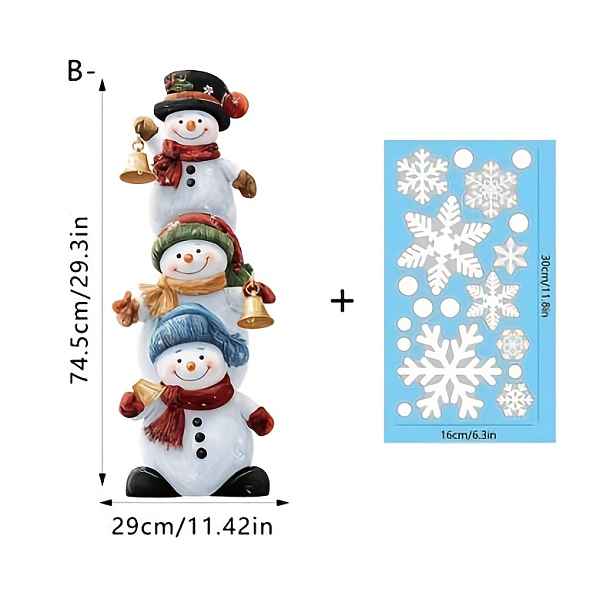 TEMU 1ks Vánoční samolepka na okno se sněhulákem, vinylová statická samolepka, odnímatelná skleněná nálepka, snadná aplikace, domácí dekorace