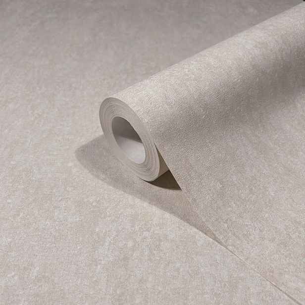 Béžová tapeta se strukturou betonu, vinylová