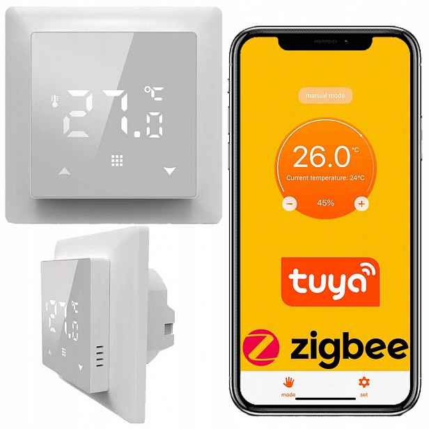 Termostat Zigbee 3.0 Regulátor topení Tuya pokojový regulátor teploty 16A