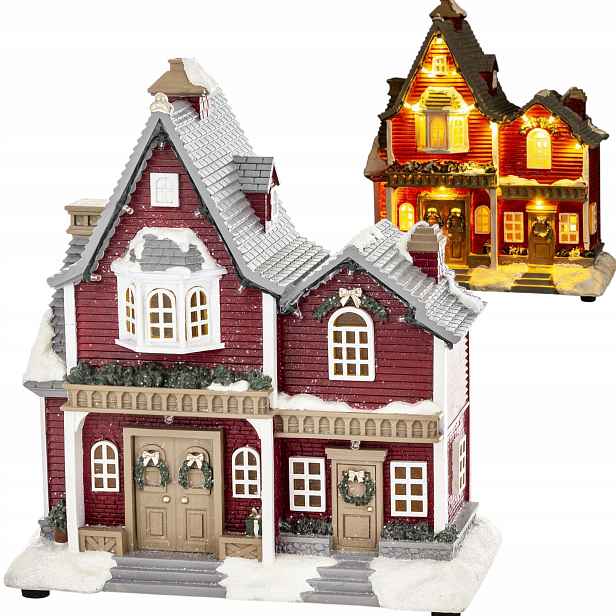 Vánoční domeček Led dekorace Vánoční domeček figurka vesnice