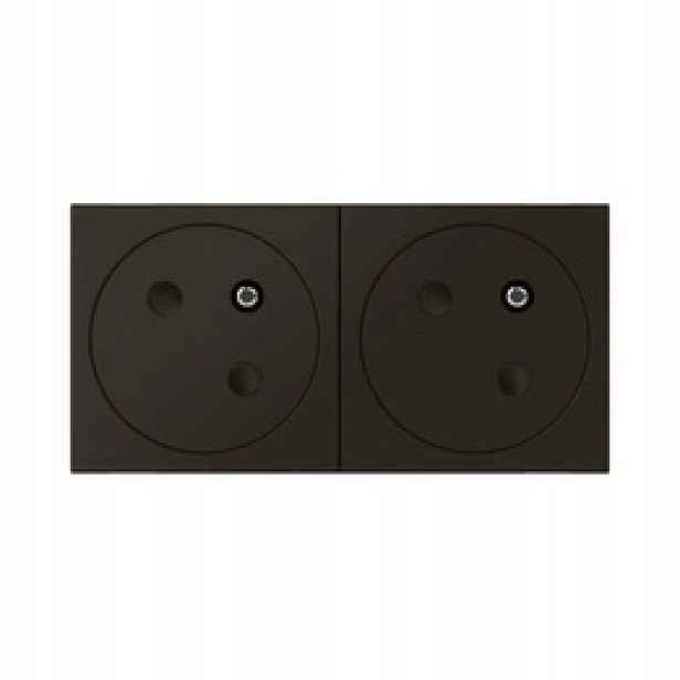 Zásuvka 2x 2P+Z kombinovaná 45st 4M antracit Legrand 079192L