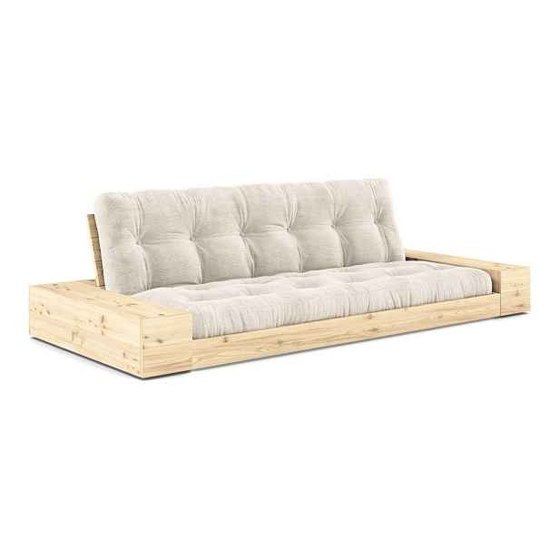 Bílá manšestrová rozkládací pohovka 244 cm Base – Karup Design