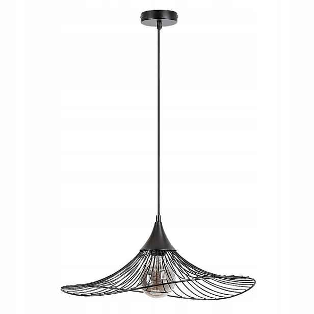 Černá závěsná lampa Sombero industriální nad jídelní stůl Rabalux