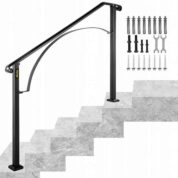 Vevor Zábradlí Schodišťové zábradlí 4-5 stupňů Kované železo 142 cm