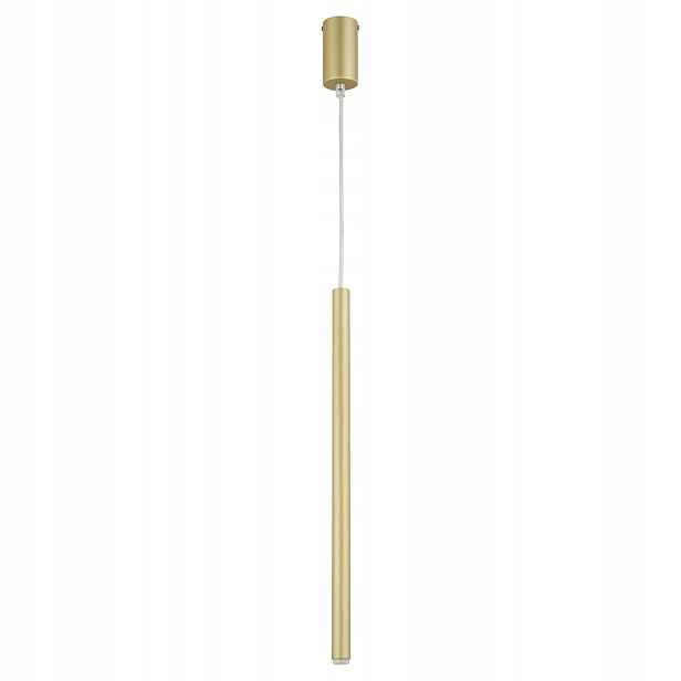 Závěsná lampa tuba Sopel zlatá Sigma 33151 G9, visící nad stolem, obývací pokoj, kuchyně