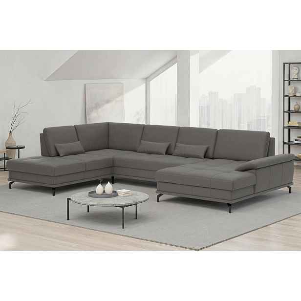 Sit & More SEDACÍ SOUPRAVA, textil, kůže, mokka