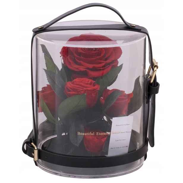Flower Box Pravé Červené Růže Ve Skle Dárek