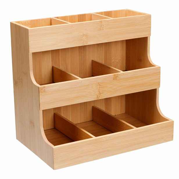 HowHomely Bambusový organizér Kuchen hnědý