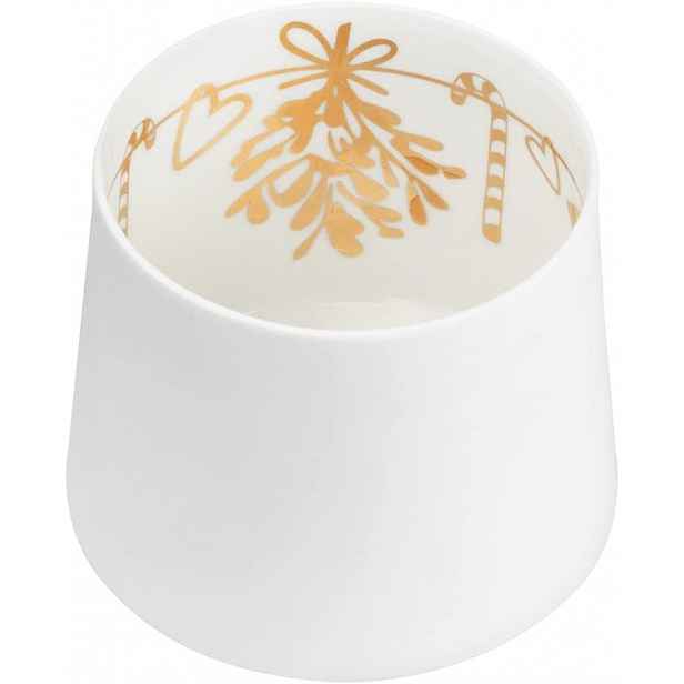 Räder Bílý porcelánový svícen MISTLETOE