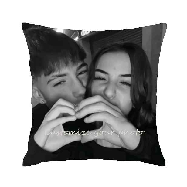 TEMU 1ks Vlastní Fotopolštářový Povlak - Personalizovaný Fotopolštářový Povlak, Polštářový Povlak pro Páry, Romantický Dárek, Vánoční Dárek, Dárek ke