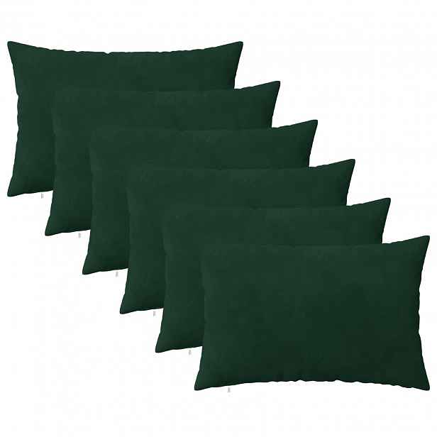 vidaXL Povlak na polštář 6 pcs HEERLEN Tmavě zelená 50 x 80 cm Samet