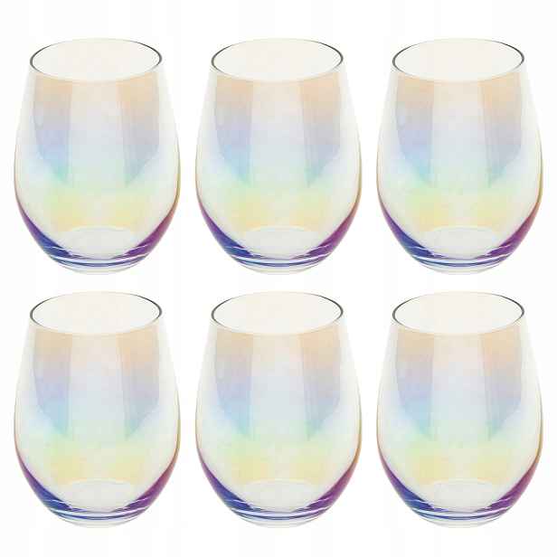 Komplet Sklenic Na Nápoje barevné sklo 540 ml x6