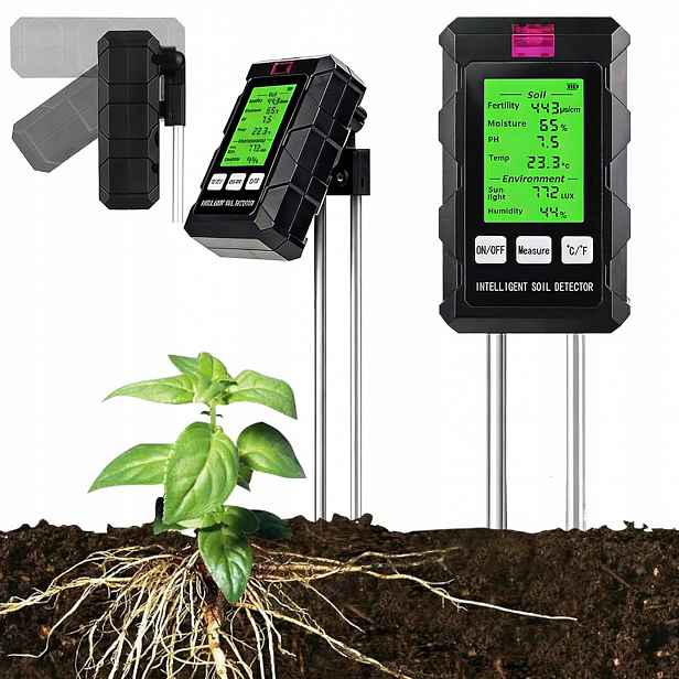 Tester Kyselinoměru Půdy 6V1 S Velkým LCD Displejem Pro Zahrady Farem