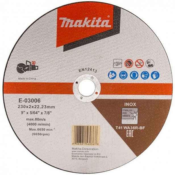 Makita - Řezný kotouč na nerezovou ocel 230x22,23 mm E-03006