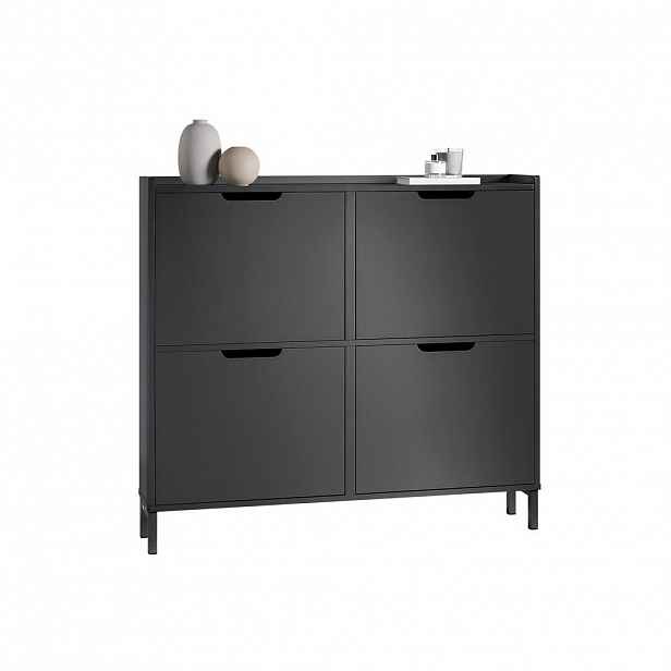 SoBuy BOTNÍK se 4 klapkami 100x19x91cm Minimalistický