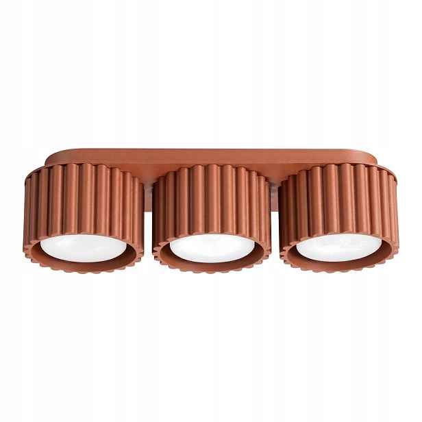 Sollux Lighting Aura stropní spot rýhovaný 3xGX53 10W okrově červený