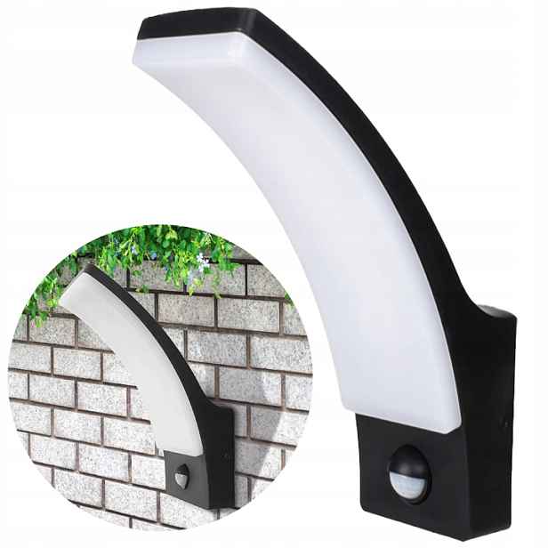 Venkovní Led Venkovní Fasádní Lampa Se Senzorem Pohybu A Soumraku 12W