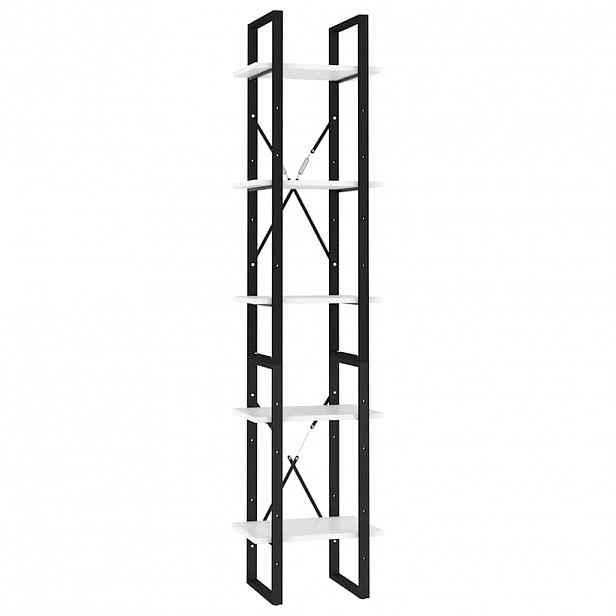 vidaXL Knihovna s 5 policemi bílá 40 x 30 x 175 cm kompozitní dřevo