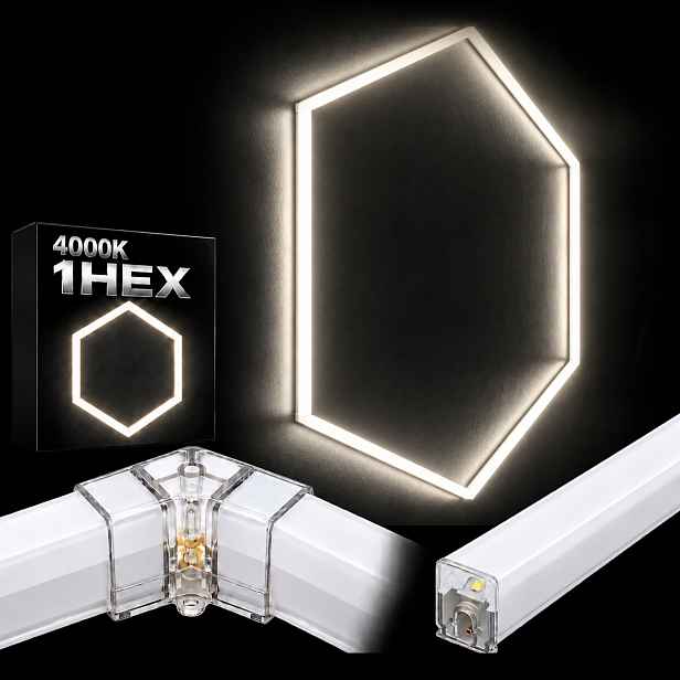 Bílý stropní svítidlo Led 42W garáž dílna 92x79 Cm Hexagon 1 4000K silný
