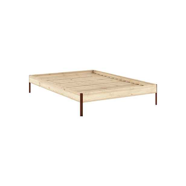 Dvoulůžková postel z borovicového dřeva bez čela s roštem 160x200 cm v přírodní barvě Core – Karup Design