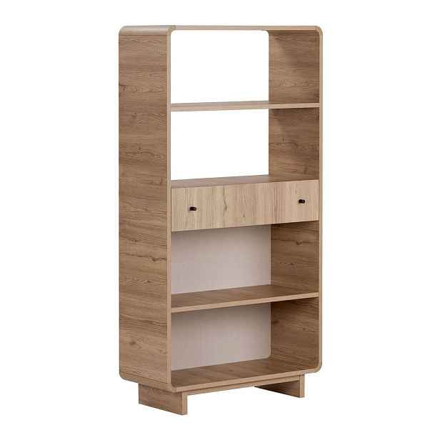 Knihovna v dekoru dubu ve světle přírodní barvě 78x153x34 cm Senza – Nordure