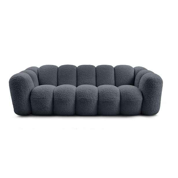 Tmavě šedá pohovka z textilie bouclé 232 cm Hippolyte – Bobochic Paris