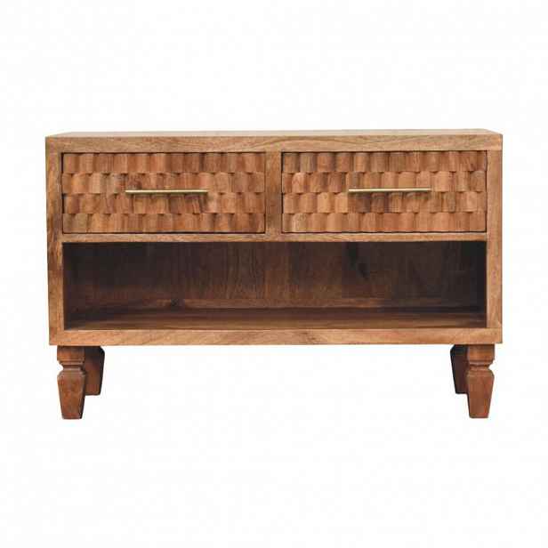 Artisan Furniture NOČNÍ STOLEK, připevněný na zeď, 2 zásuvky, hnědý