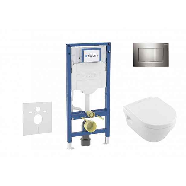 Geberit Duofix - Set předstěnové instalace, klozetu Architectura a sedátka softclose, tlačítko Sigma20, chrom SANI11CK1105