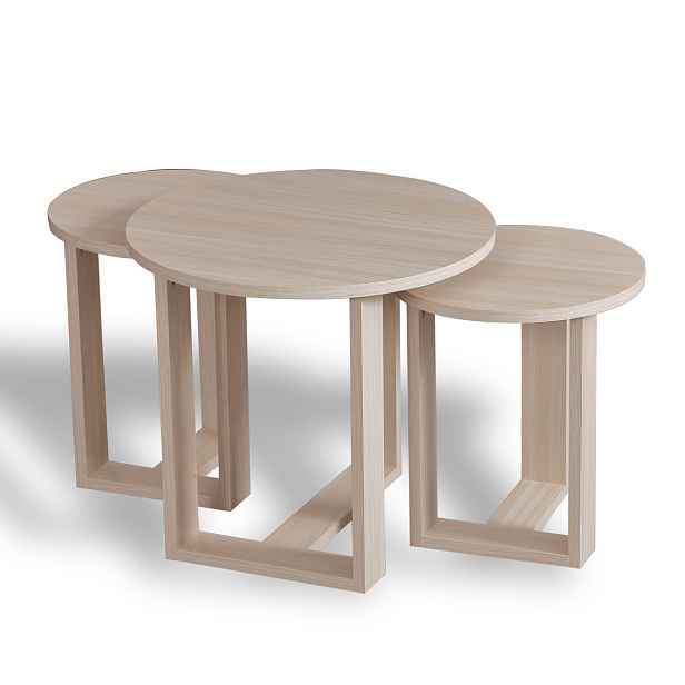 Odkládací stolek Mira Oak, 3 ks