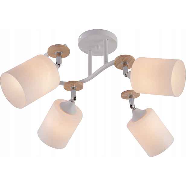 Stropní Lustrová Lampa Wh+cr+wood E27 Vargo DL1363