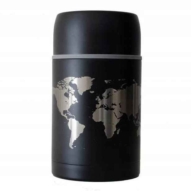 Termoska Na Oběd World Mapa Světa 800 ML Černá