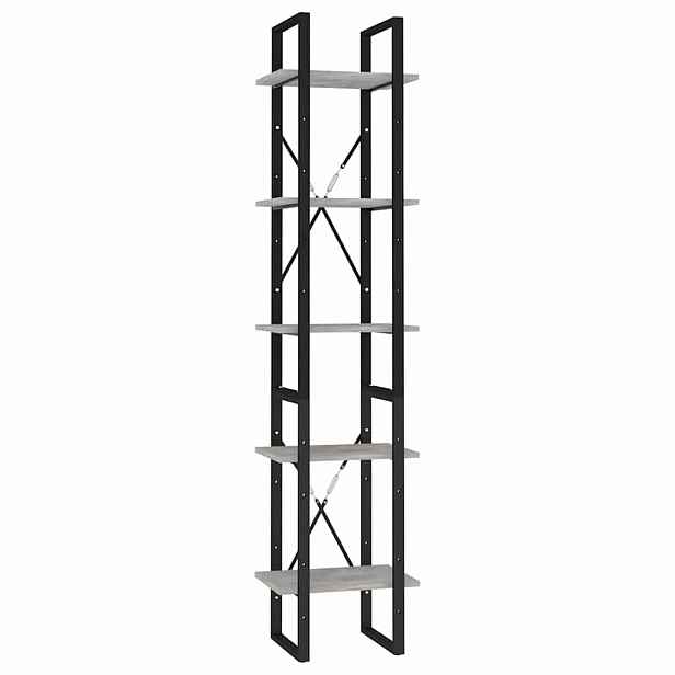 vidaXL Knihovna s 5 policemi betonově šedá 40 x 30 x 175 cm kompozit