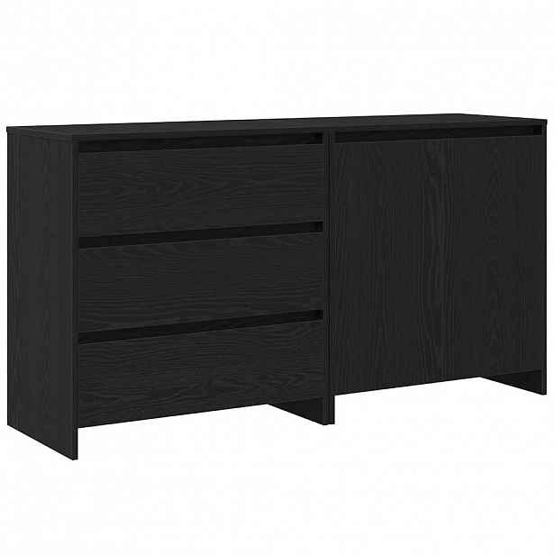 vidaXL Servírovací skříň 2 ks Černá 70 x 41 x 75 cm Kompozitní dřevo