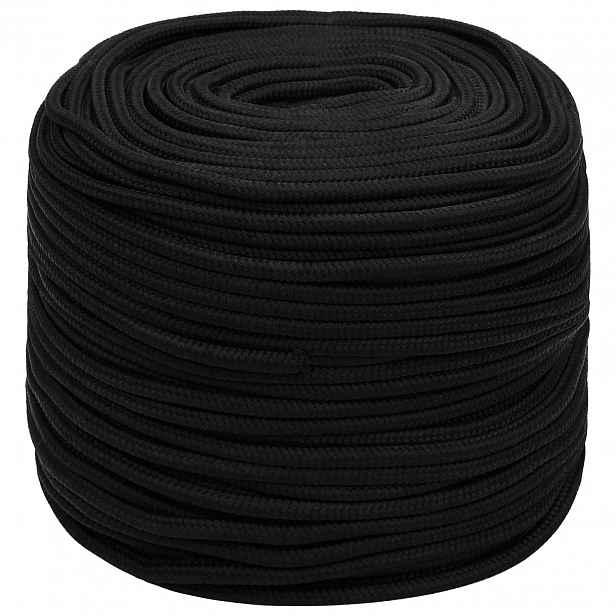 vidaXL Víceúčelové užitkové lano 10 mm 25 m Černá Polyester