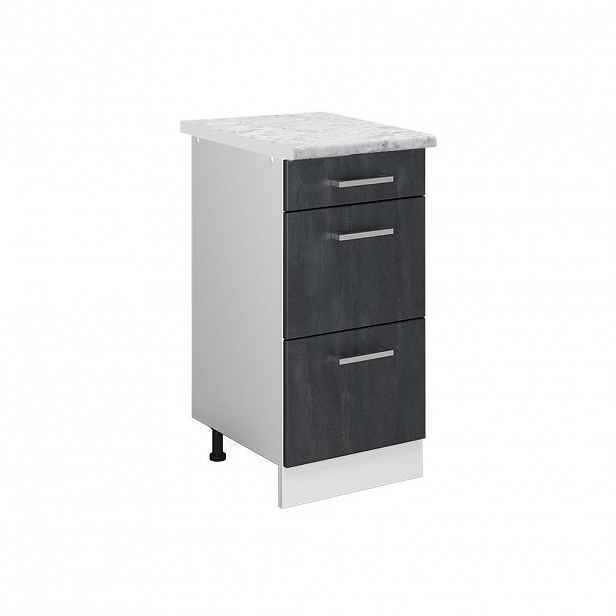 Vicco SPODNÍ SKŘÍŇKA KUCHYŇSKÉ LINKY R-Line Černý beton 40 cm PD Mramor